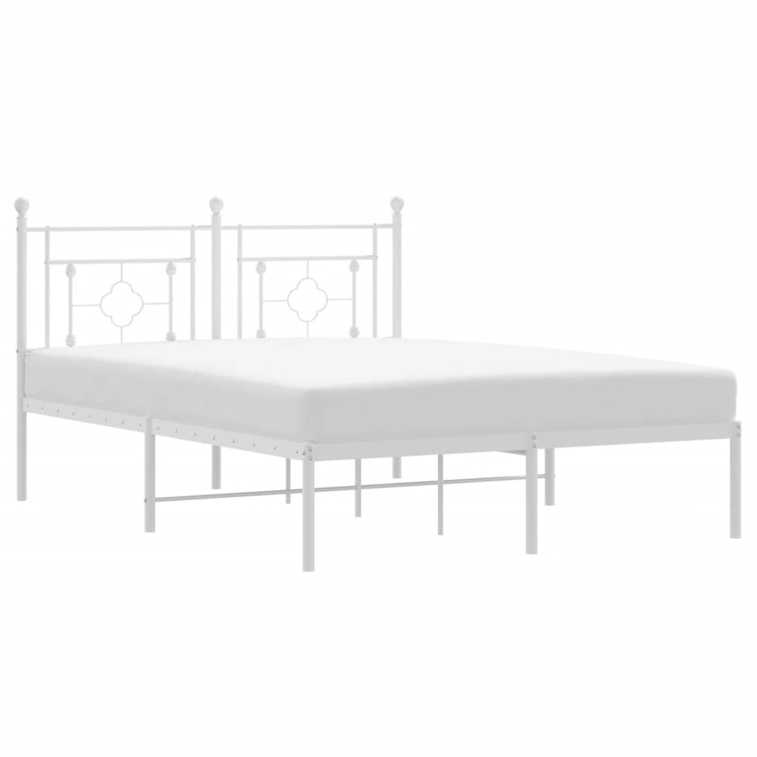 vidaXL Bettgestell mit Kopfteil Metall Weiß 135x190 cm 374387 günstig online kaufen