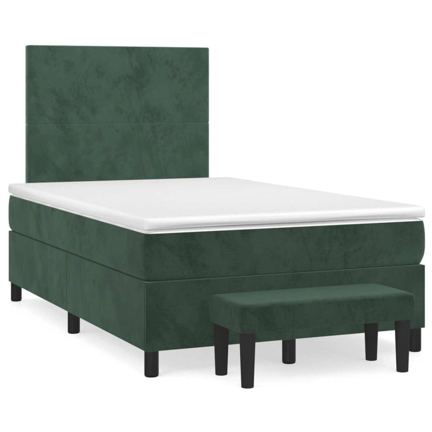 vidaXL Boxspringbett mit Matratze Dunkelgrün 120x200 cm Samt 3137716 günstig online kaufen