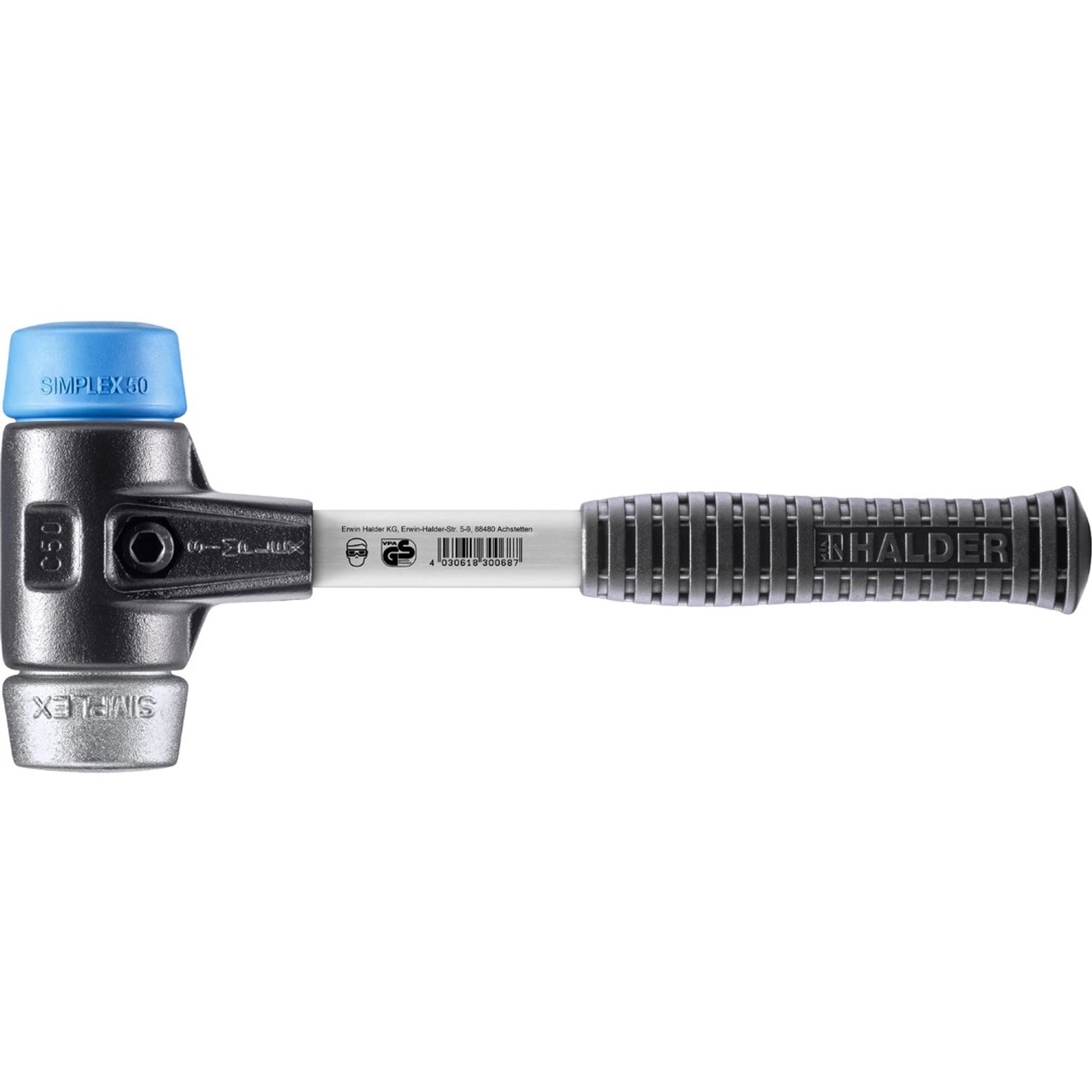 Halder Simplex Schonhammer Ø 50 mm TPE-soft Blau   Weichmetall mit Verstärk günstig online kaufen