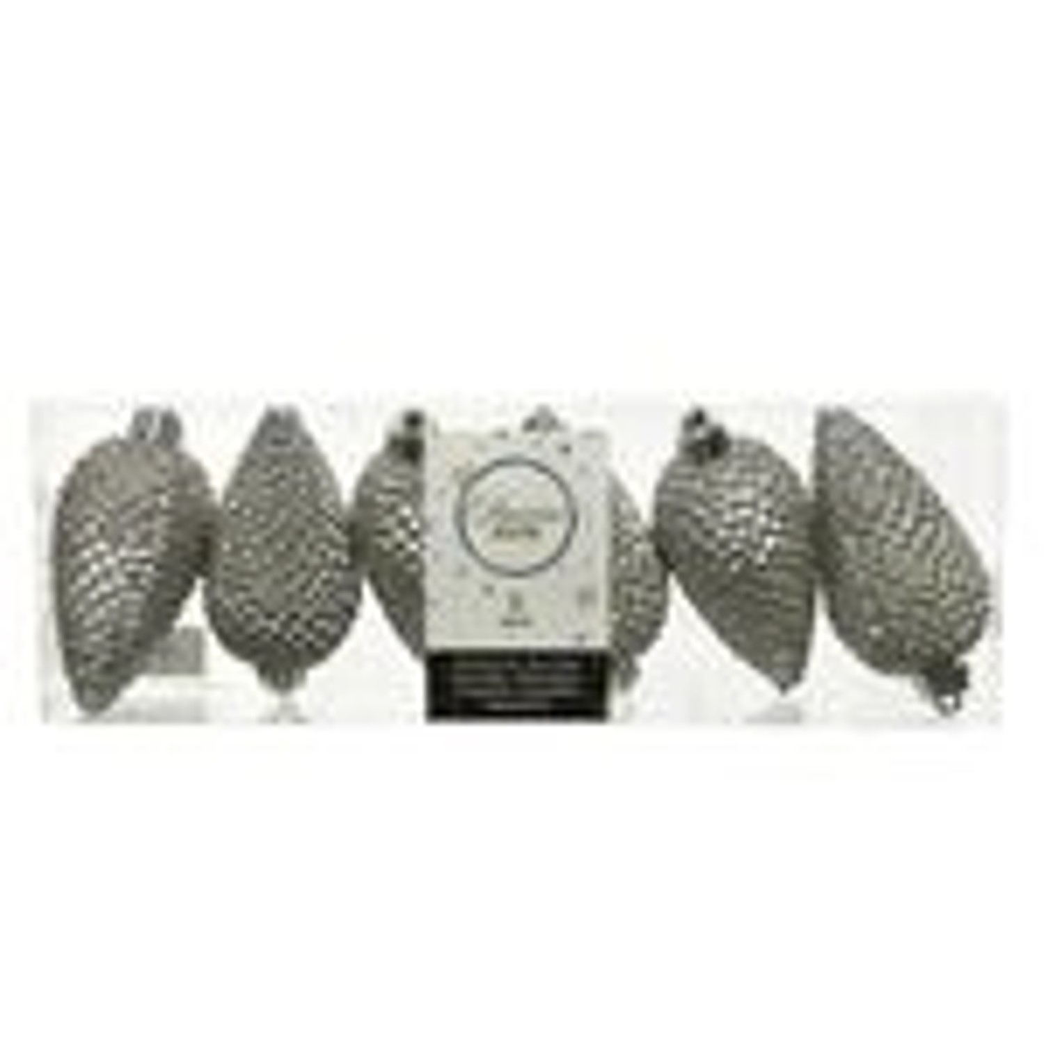 Kaemingk Christbaumschmuck Zapfen Bruchfest 4,5 cm H 8 cm 6 Stueck Aussehen Grau