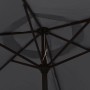 Ansicht von unten: Schwarzer furnicato Sonnenschirm mit Metall-Mast und Streben.