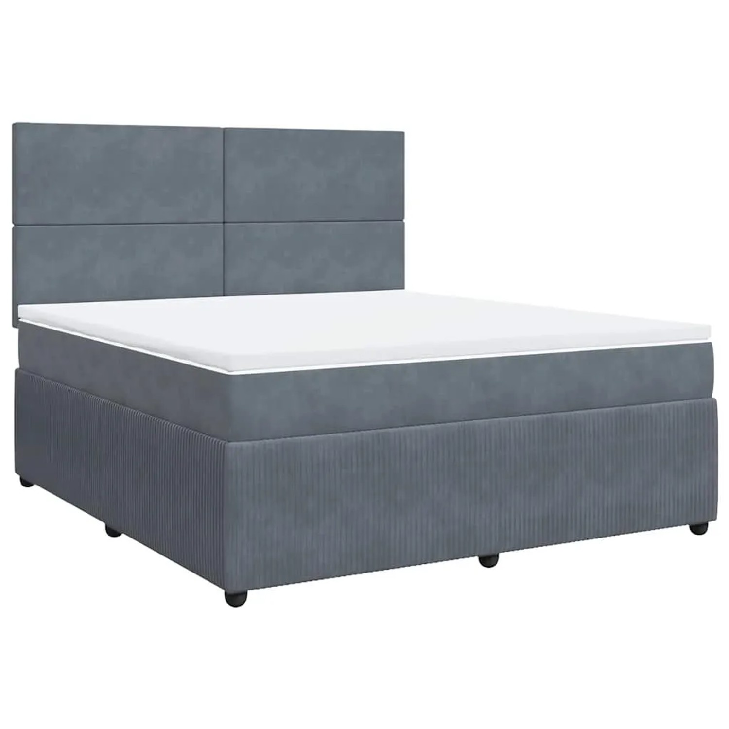 vidaXL Boxspringbett mit Matratze Dunkelgrau 180x200 cm Samt 3294701 günstig online kaufen