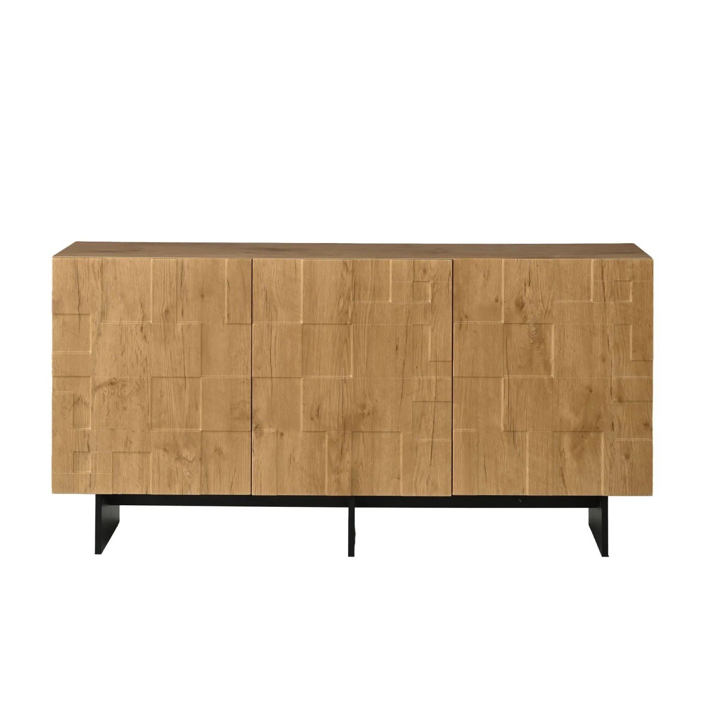 Merax Sideboard 3 Türen Landhausstil Kaffeebar Stauraumschrank Holzfarbe