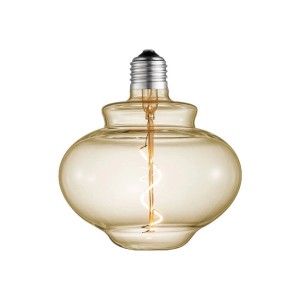 Cremefarbene Lucande E27 LED Filamentlampe aus Glas, 4W.
