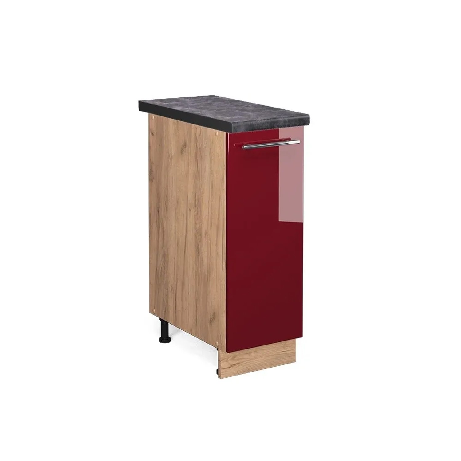 Vicco Apothekerschrank Fame-Line Bordeaux Hochglanz Goldkraft Eiche 30 cm AP Anthrazit