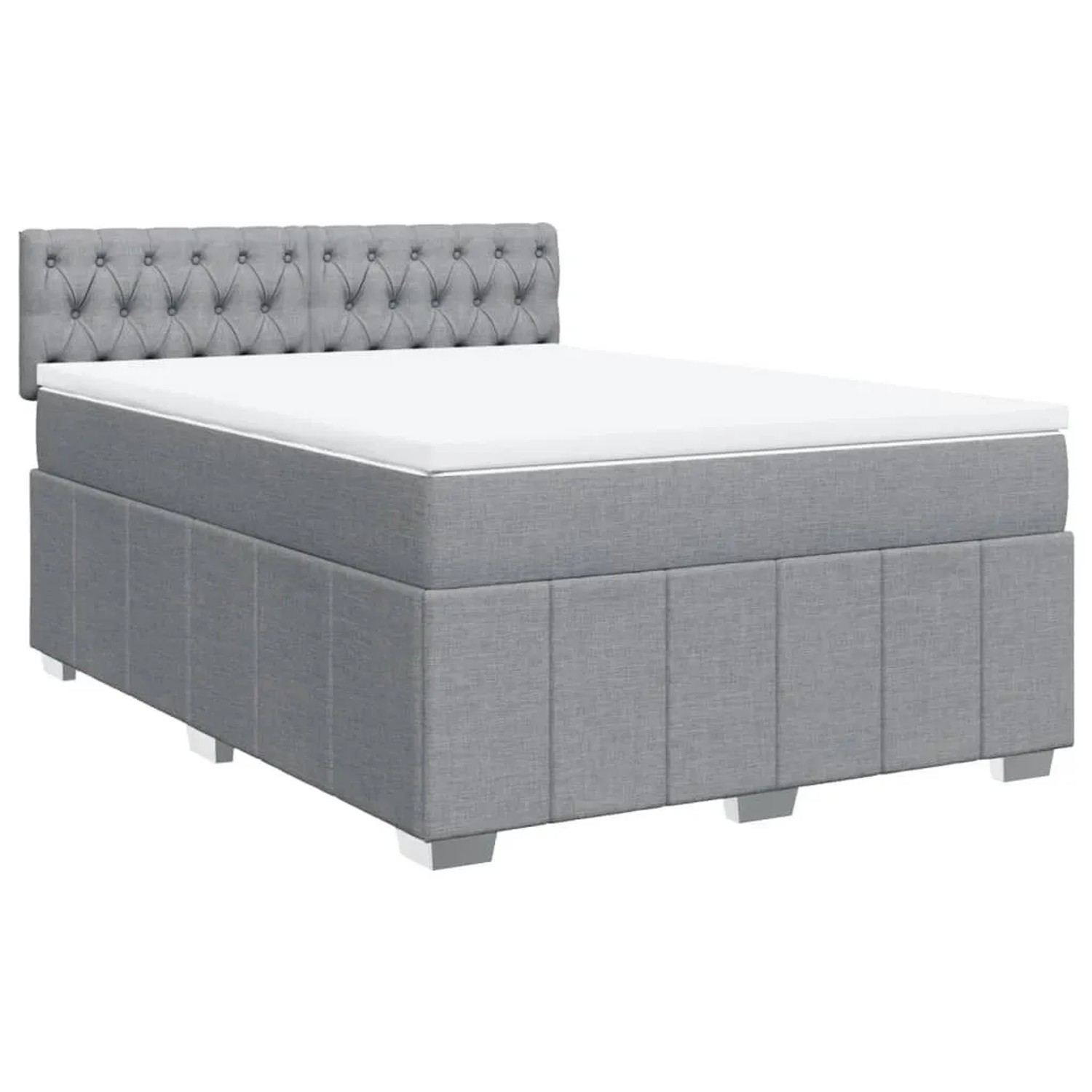 vidaXL Boxspringbett mit Matratze Hellgrau 140x200 cm Stoff 3289398 günstig online kaufen