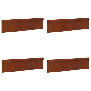 vidaXL Schneckenzaun 4 Stk Rostig 100 x 3,5 x 25 cm Wetterfeststahl 874865