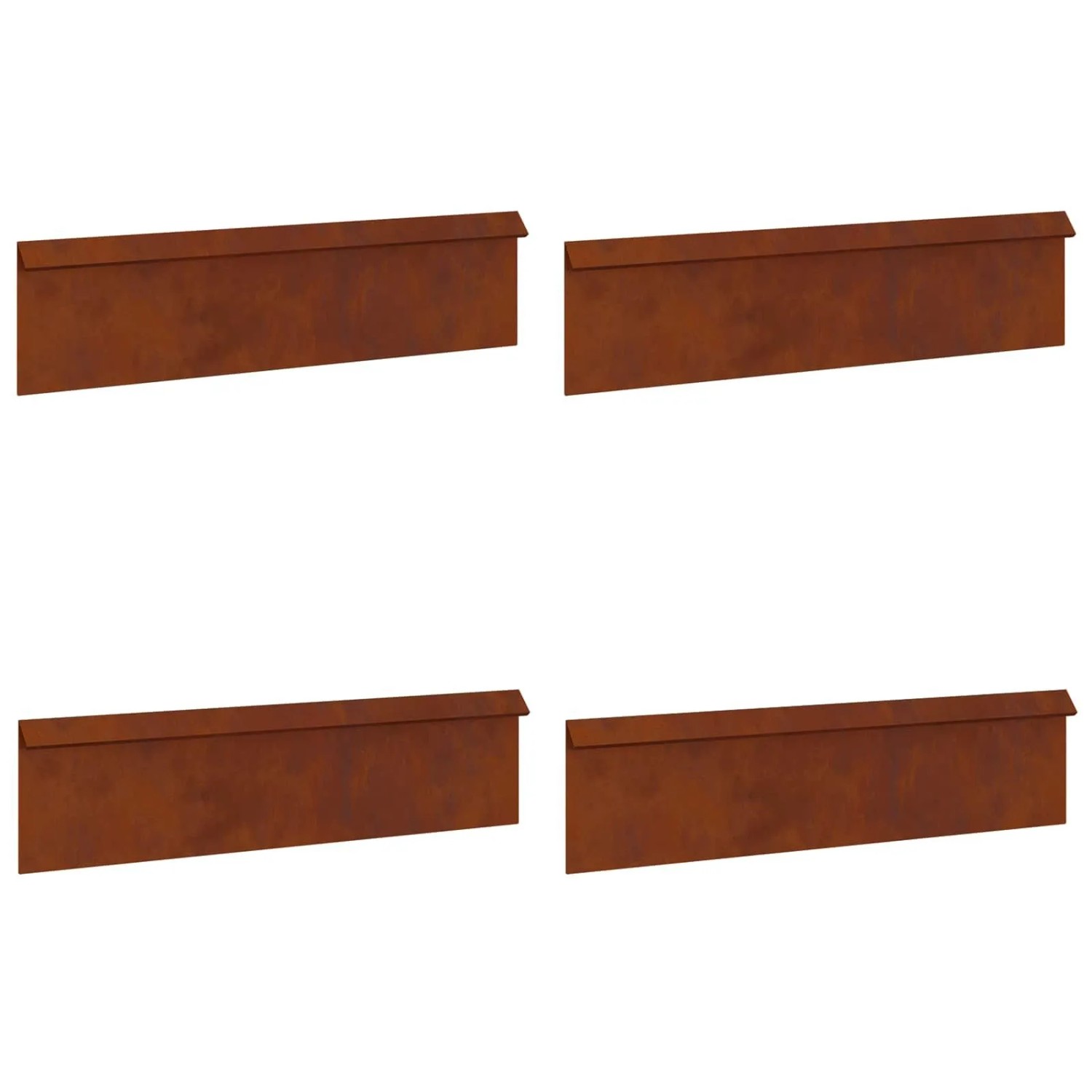 vidaXL Schneckenzaun 4 Stk Rostig 100 x 3,5 x 25 cm Wetterfeststahl 874865