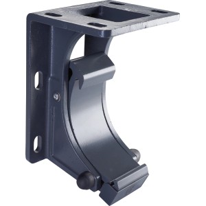 Grauer Halter für Voll-/Kassettenmarkise zur Wand- und Deckenmontage.