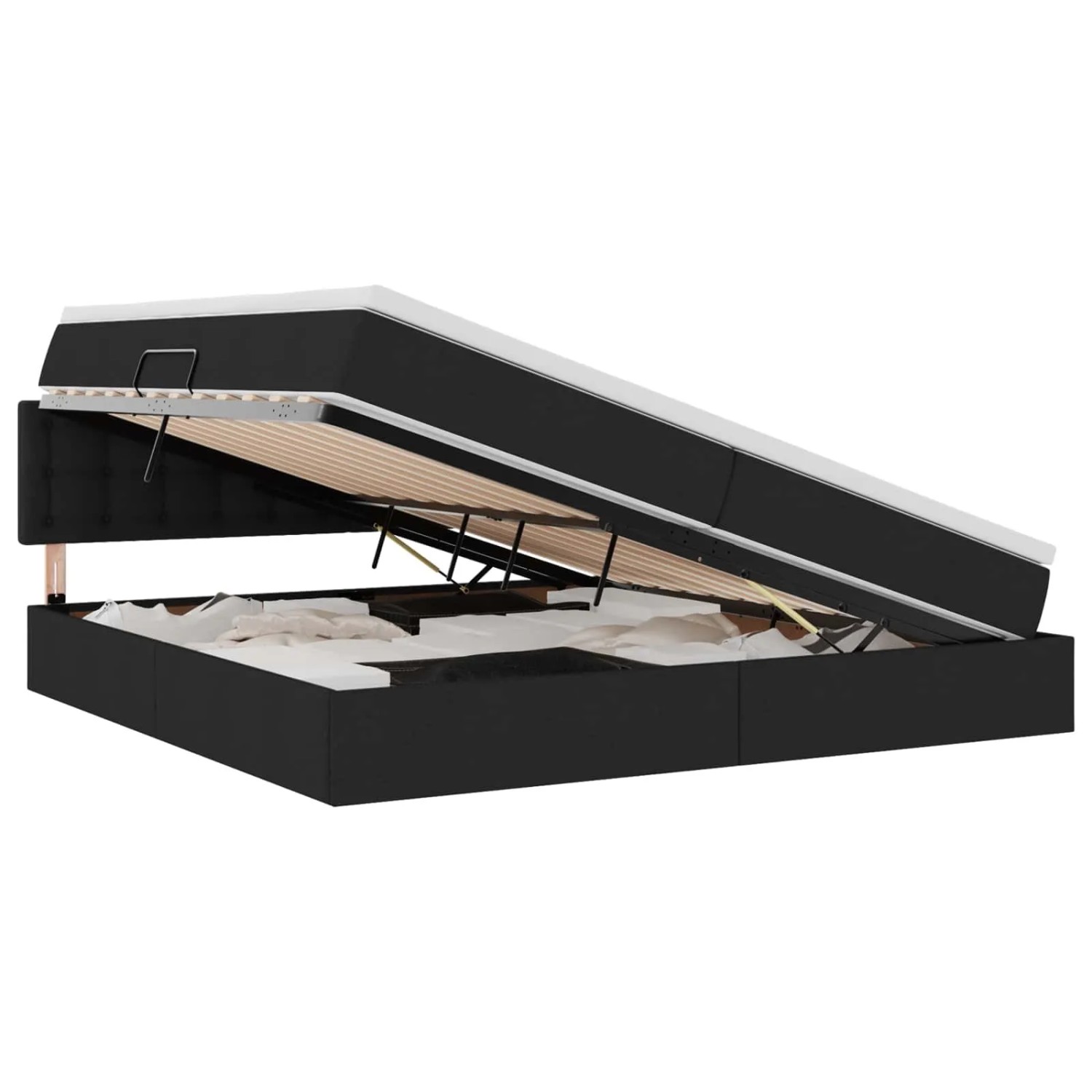 vidaXL Bett mit Stauraum und LED Schwarz 200 x 200 cm Polyester 3371294 günstig online kaufen