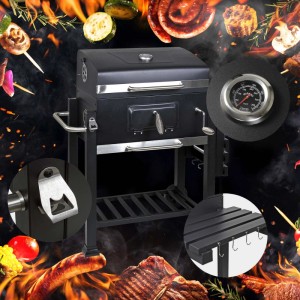 Wiltec Bbq Holzkohle Grillwagen Gartengrill Barbecue Smoker Holzkohlegrill Grillstation