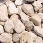Nahaufnahme von Gletscherkiesel Chateau-Beige, 40-60 mm, ideal für Garten- und Landschaftsbau.