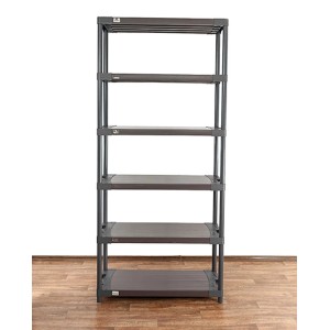 Graues PROREGAL Kunststoffregal Grey Bear Extra-Tall mit 6 Böden, Fachlast 120kg.