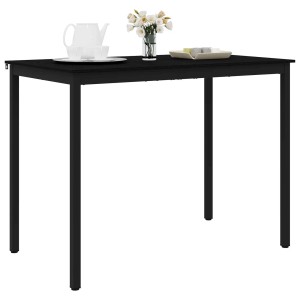 vidaXL Esstisch Holzwerkstoff, schwarz, mit Metallbeinen, 140x80x105 cm.