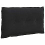 Schwarzes vidaXL Rückenkissen (80x50 cm) aus Cordstoff mit drei Knöpfen.
