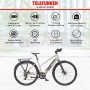 TELEFUNKEN UH210 E-Bike in Seidengrau: 28-Zoll Urban Pedelec mit 7-Gang-Schaltung.