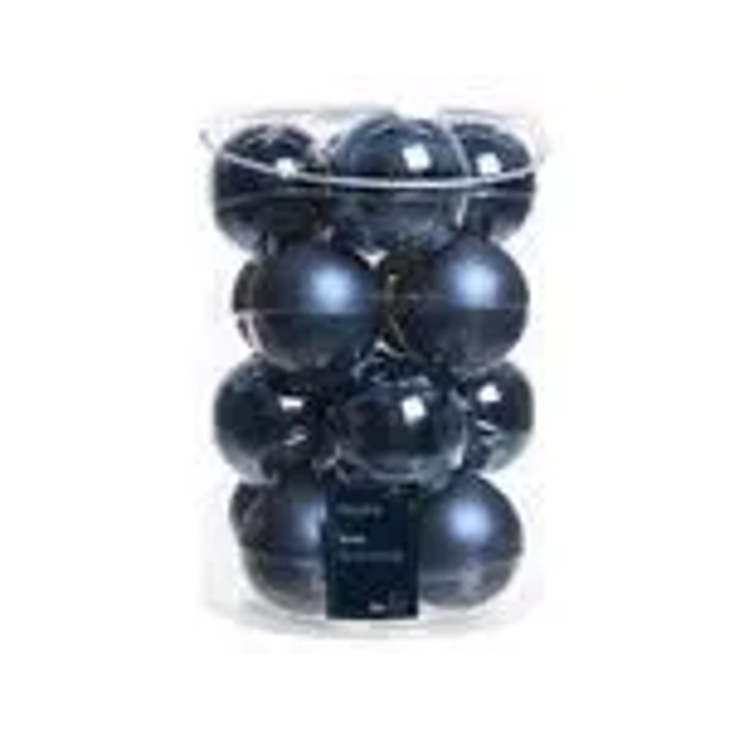 Kaemingk Weihnachtsbaumkugeln Glas  8 cm 16 Stueck Nachtblau Emaille Matt