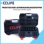 CCLIFE 14-tlg. 1/2 Zoll Schlagschrauber-Nuss-Set aus Cr-Mo Stahl, 10-32mm, in schwarzem Werkzeugkoffer.
