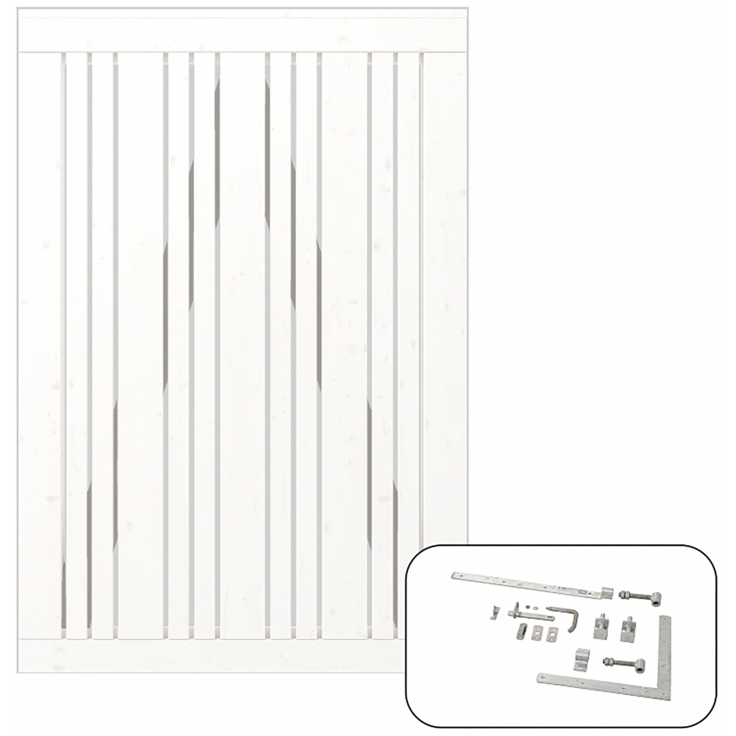 Einzeltor Tangent Nadelholz Weiß 95 cm x 140 cm günstig online kaufen