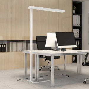 Arcchio LED Bürostehleuchten Susi 10008330 Dimmbar mit Bewegungsmelder Modern in Weiß aus Aluminium 2-flammig Arbeitszimmerleuchte