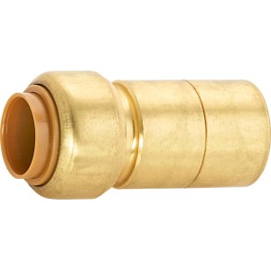 Steck-Reduzierstück aus Messing, Ø 15 mm x Ø 22 mm, für Gewindefittings.