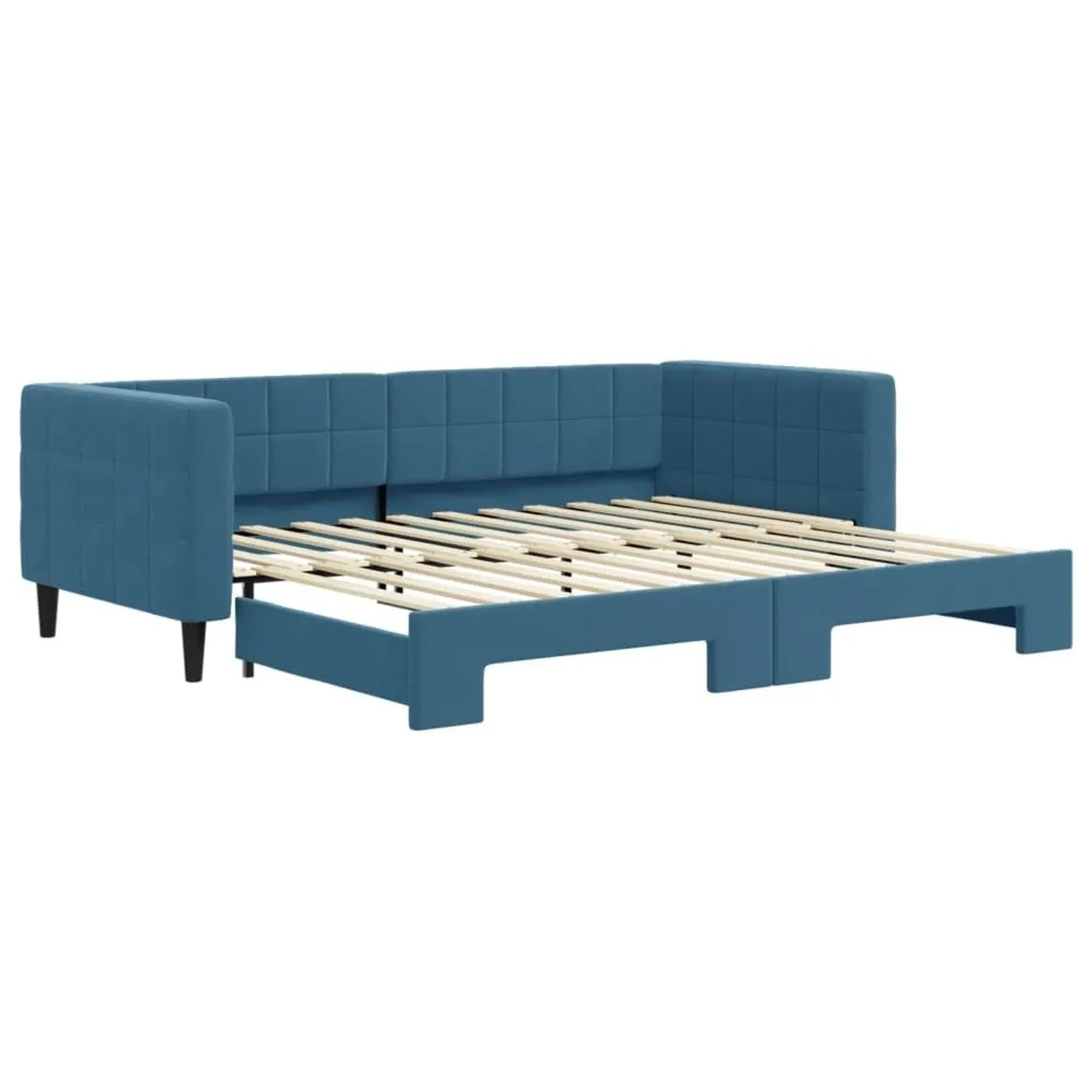 vidaXL Tagesbett Ausziehbar Blau 90x200 cm Samt 3196690