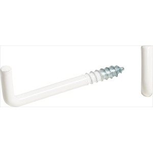 4er Set LUX Schraubhaken, gerade, verzinkt, weiß, 3x40mm, für leichte Dekorationen.