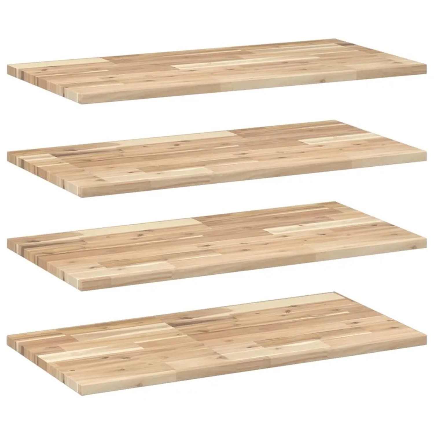 vidaXL Schweberegale 4 Stk 100x40x2 cm Massivholz Akazie Unbehandelt 3279402