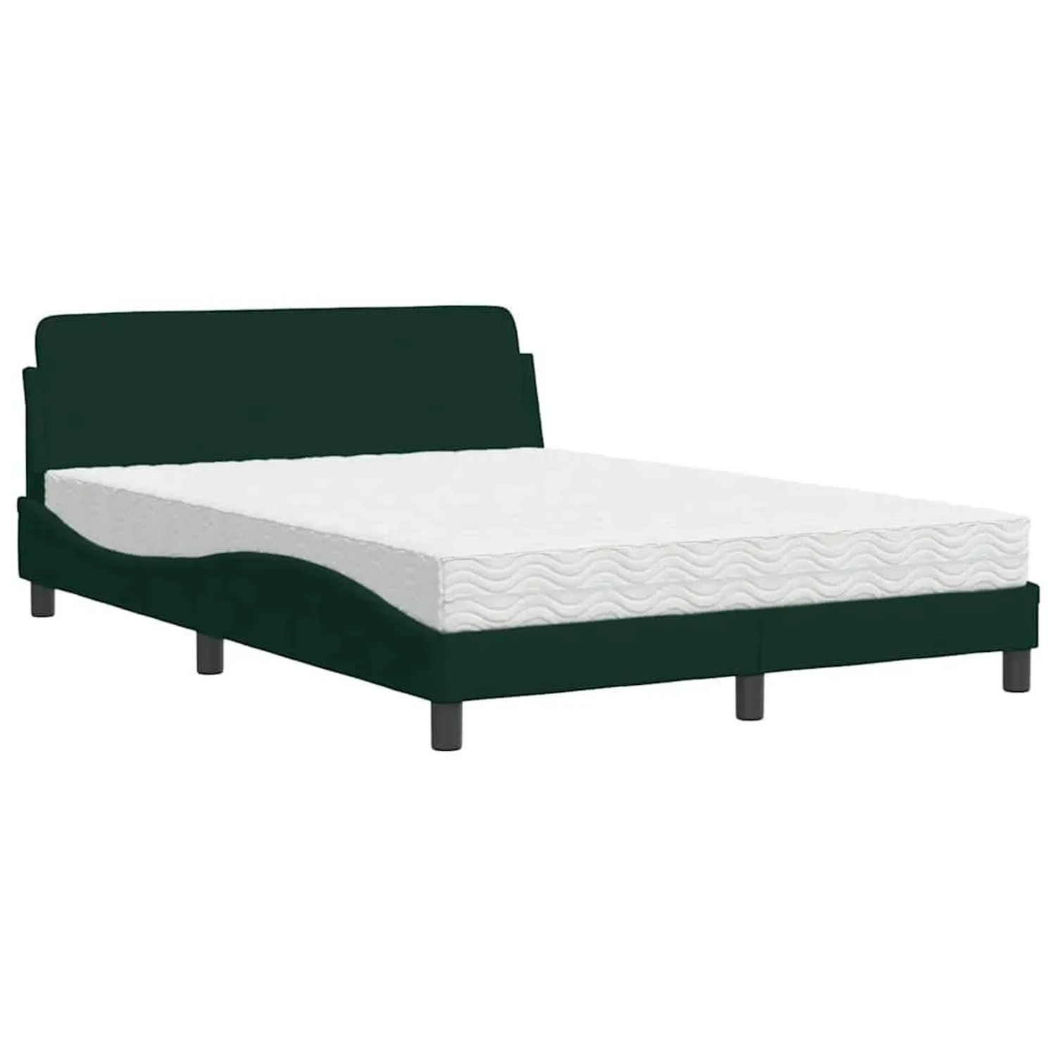 vidaXL Bett mit Matratze Dover Dunkelgrün 120x200 cm Samt 3208374