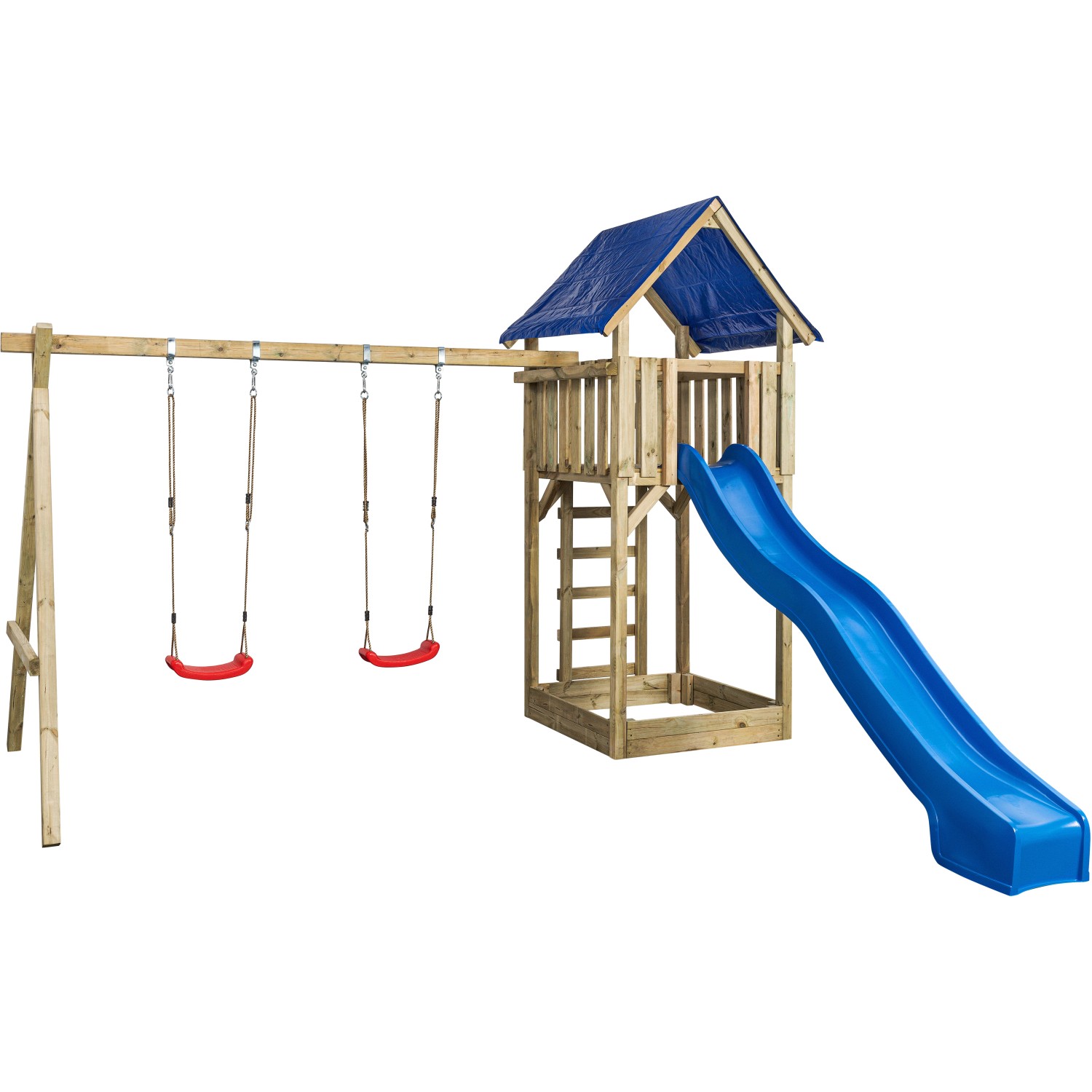 SwingKing Spielgerät Jonas mit Rutsche Blau 421 cm x 350 cm x 297 cm günstig online kaufen