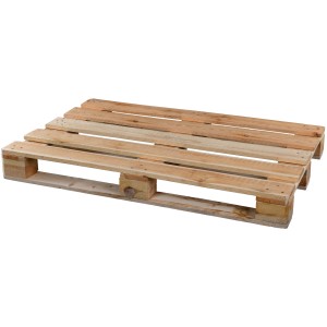 Unbehandelte Möbelpalette aus Nadelholz, 13x80x120 cm, ideal für DIY Möbelbau.
