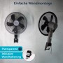 Könighaus 3-in-1 Ventilator in Weiß als Wandmontage mit Wandhalterung.