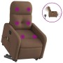Brauner vidaXL Massagesessel mit Aufstehhilfe aus Stoff, Modell 12. Relaxsessel mit Vibrationsmassage.