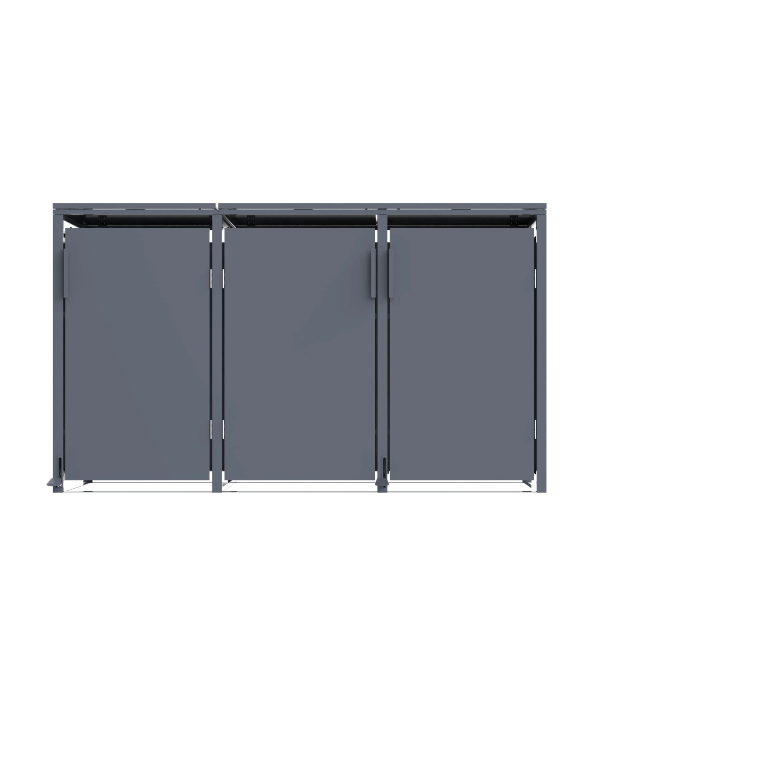 FM-SOLAR Mülltonnenbox Anthrazit für 3 Mülltonne