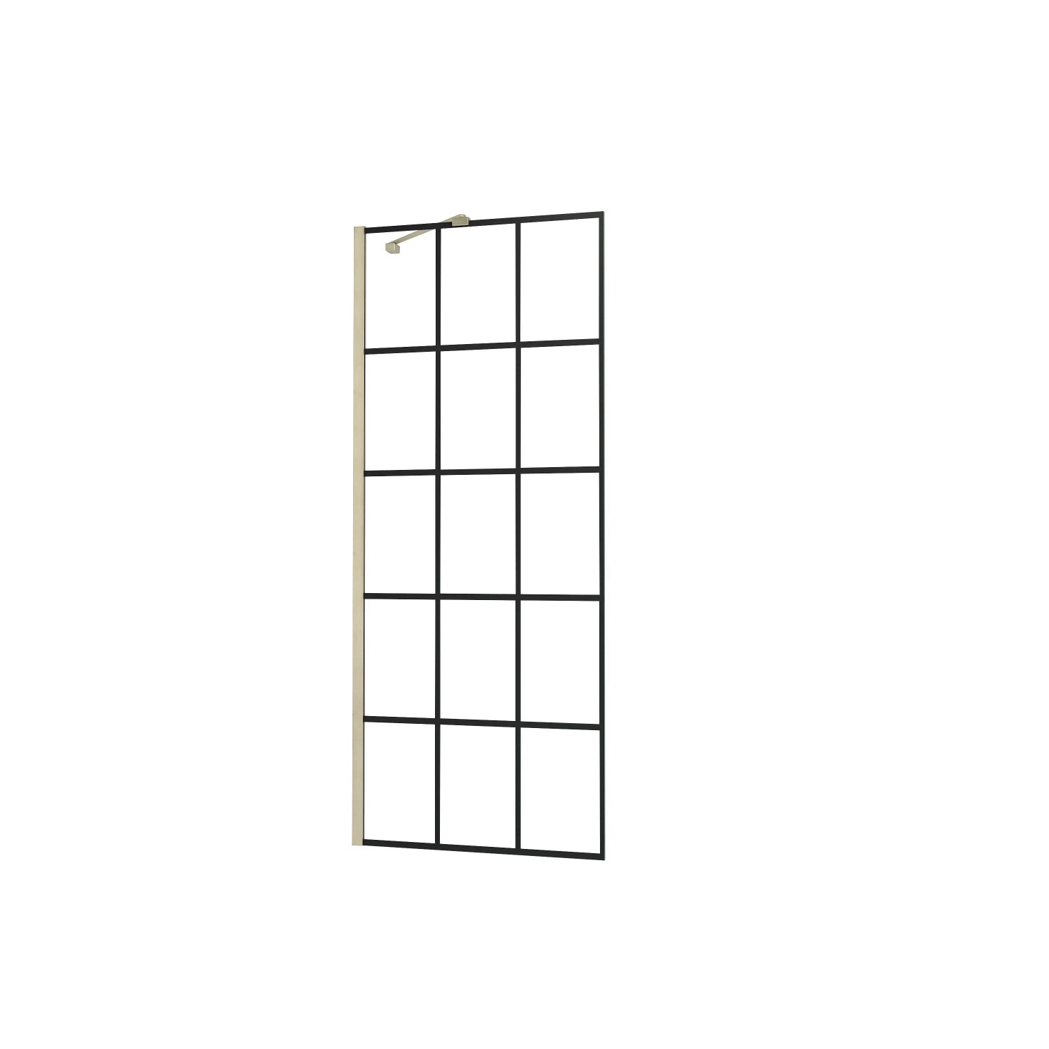 AICA Walk in Duschwand B.140xH.200cm mit Stabilisierungsstange 45cm Nano Glas Regelmäßige Streifen Duschabtrennung