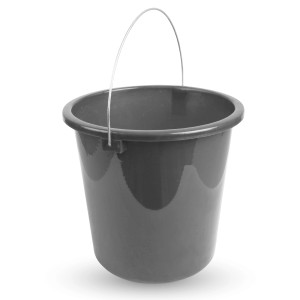 Anthrazitfarbener ProHome Eimer, 10 Liter, mit Metallbügel für Reinigung, Haushalt & Garten.