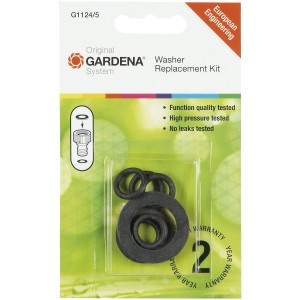 Gardena Dichtungs-Satz für Hahnstück 940230, bestehend aus Flachdichtung und O-Ringen.