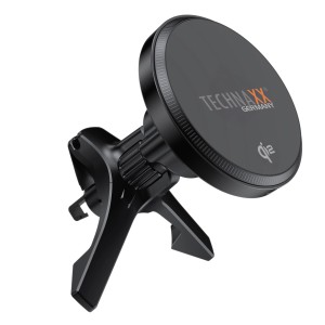Technaxx KFZ-Ladehalterung TX-323 mit MagSafe und Qi2, 15W, für Lüftungsschlitze.