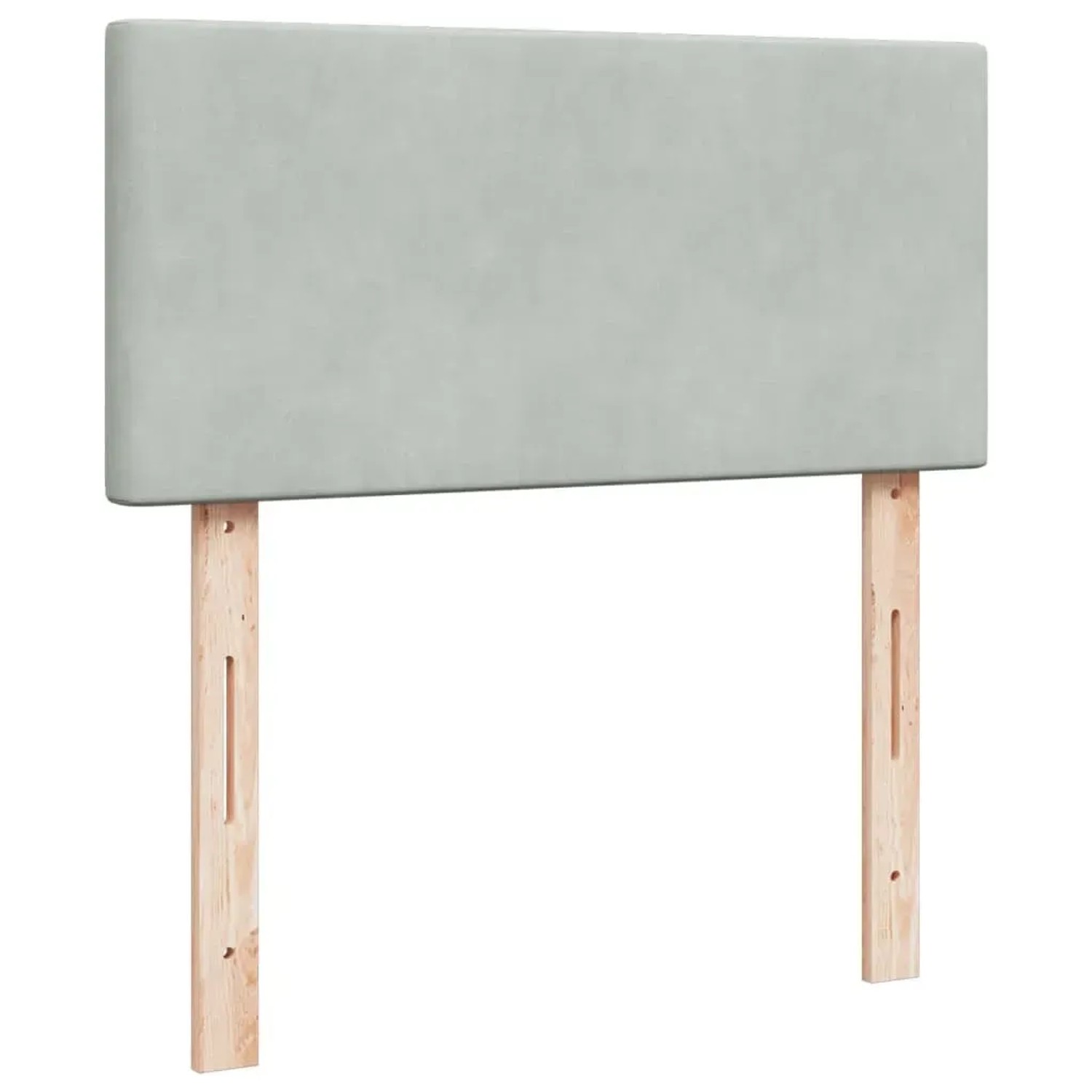 Boxspringbett vidaXL, hellgrau, 100x200 cm, Samt. Bett mit Kopfteil und Holzfüßen.