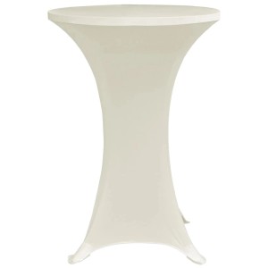 4er-Set Stehtischhussen in Creme, Stretch-Material für Ø 60 cm Tische. Ideal für Partys.