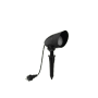 Schwarze Philips Cylr LED-Gartenstrahler Erdspießleuchte mit Kabel und Stecker.