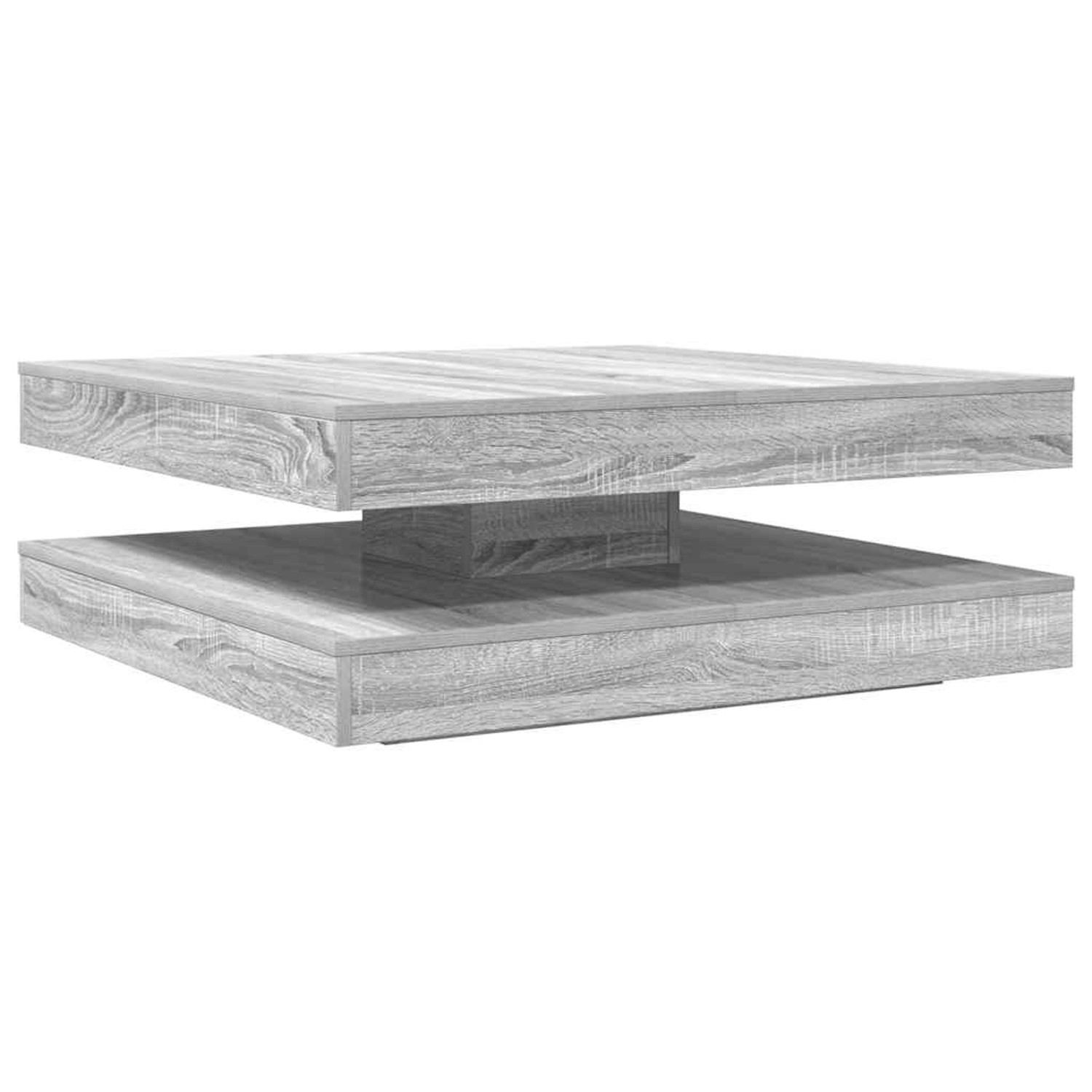 vidaXL Couchtisch 360-Grad Drehbar Grau Sonoma 90x90x34,5 cm 3321356 günstig online kaufen