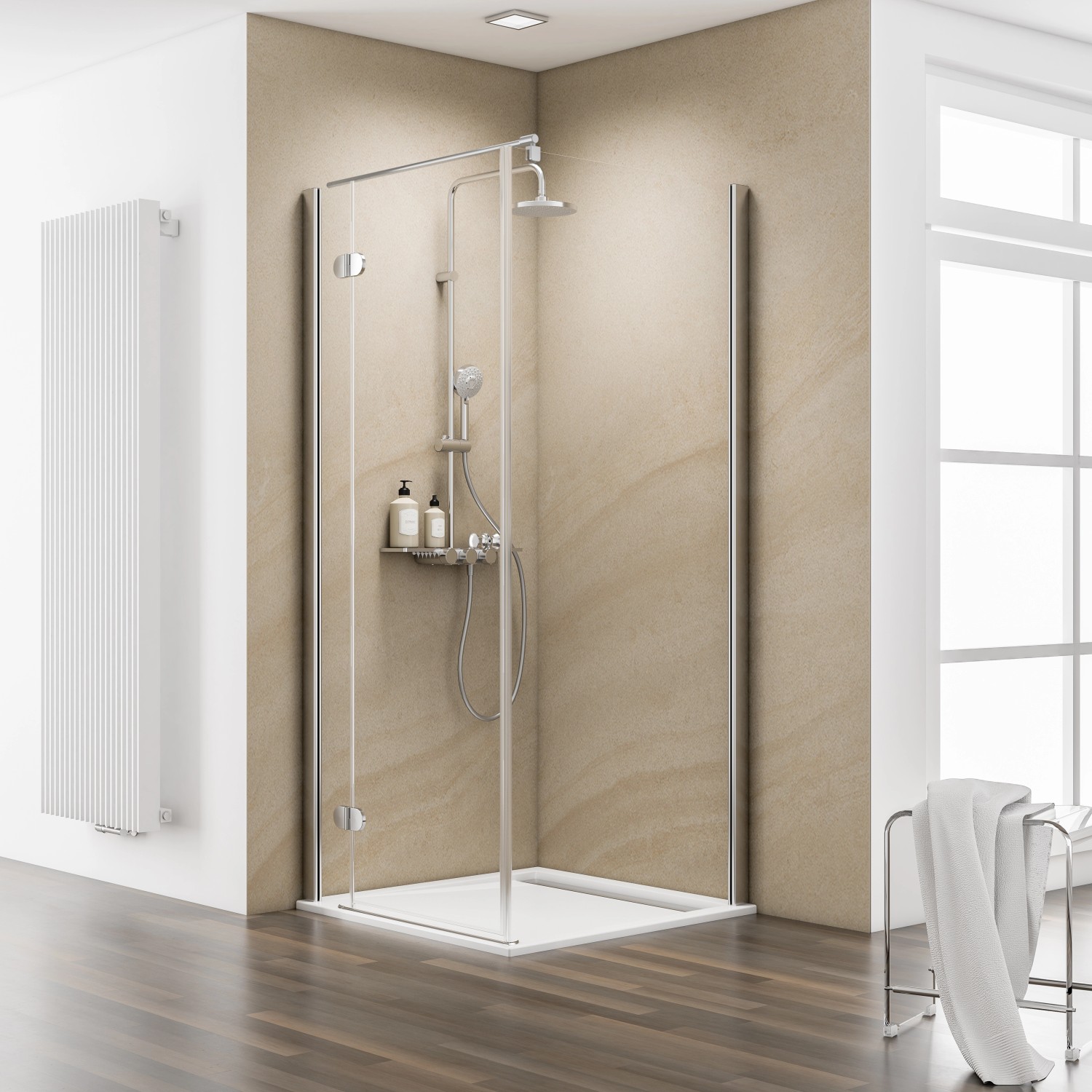 Schulte ExpressPlus Drehtür MasterClass Seitenwand 89,2x91,2cm Anschlag Links