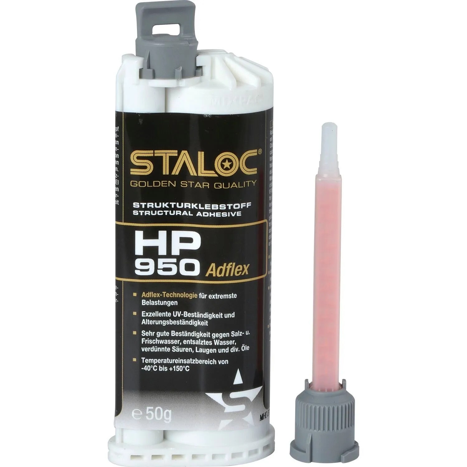 Staloc Strukturklebstoff Hp-950 Anthrazit 50 ml mit Mischer