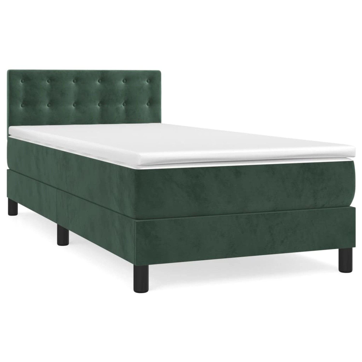 vidaXL Boxspringbett mit Matratze Dunkelgrün 80x200 cm Samt1537737 günstig online kaufen