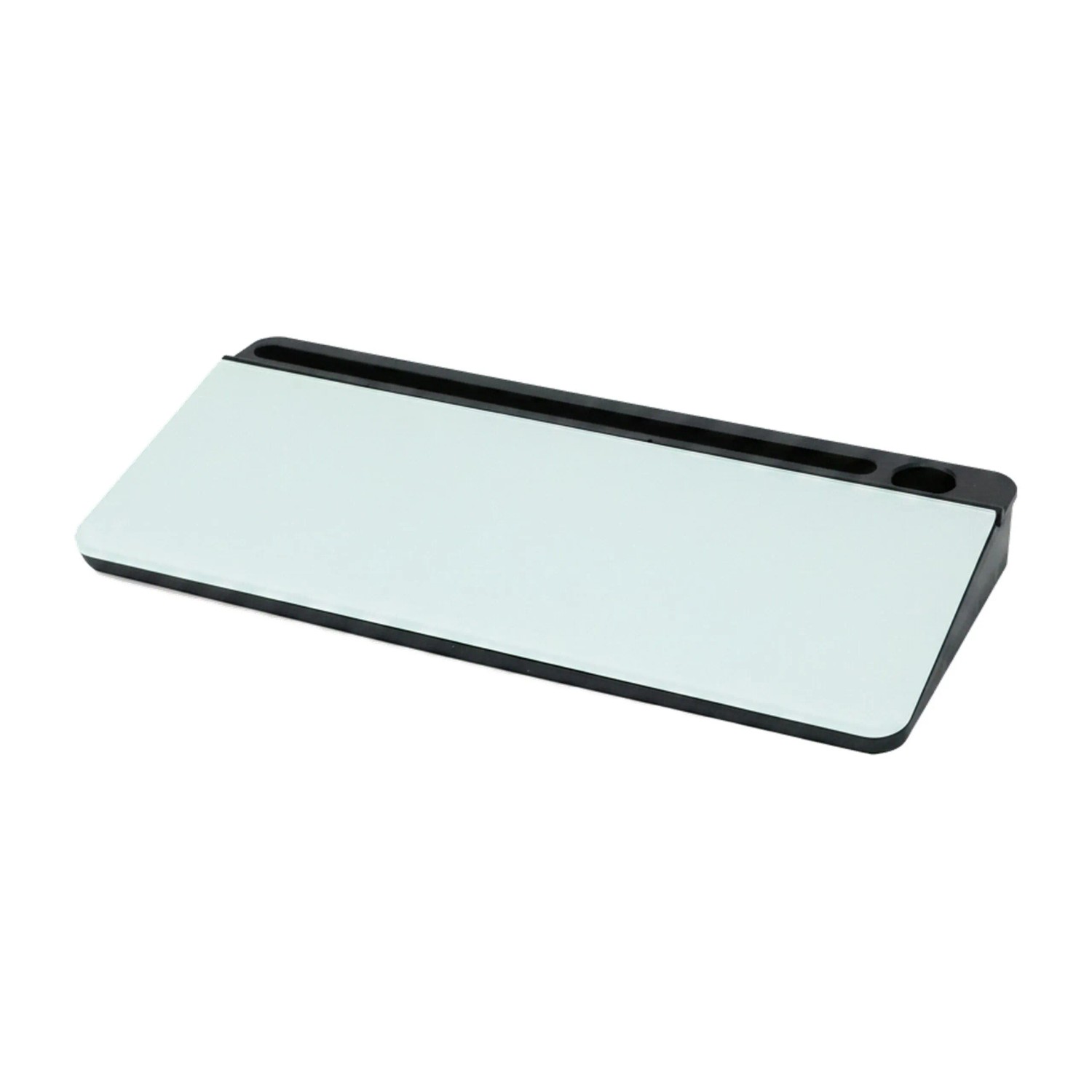 Relaxdays Schreibtisch Organizer Kunststoff Glas Schwarz mit Whiteboard 5,5 cm x 40 cm x 18 cm 1,2 kg