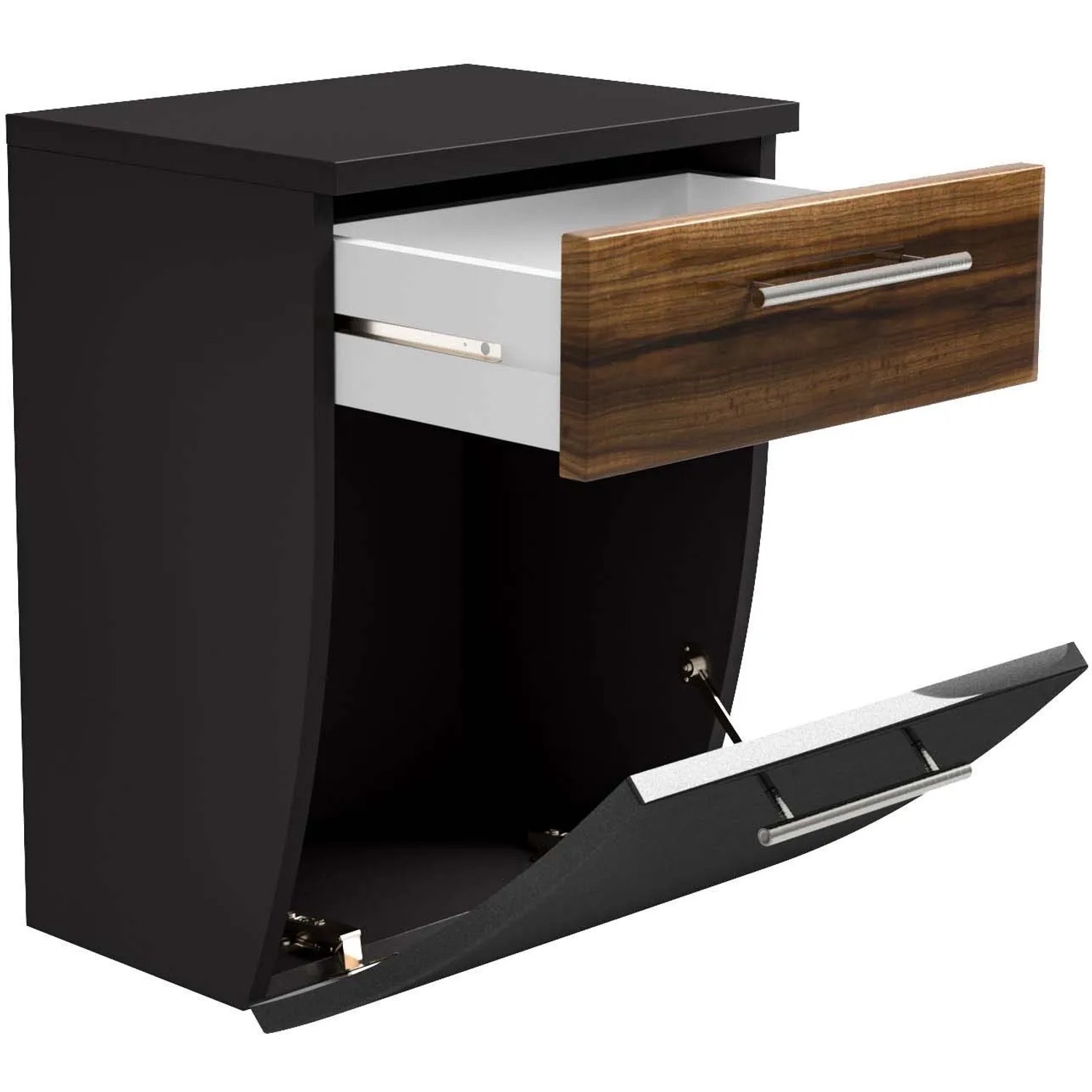 Posseik Bad-Hängeschrank Salona, Anthrazit, 40 cm breit, mit Schublade und Tür.