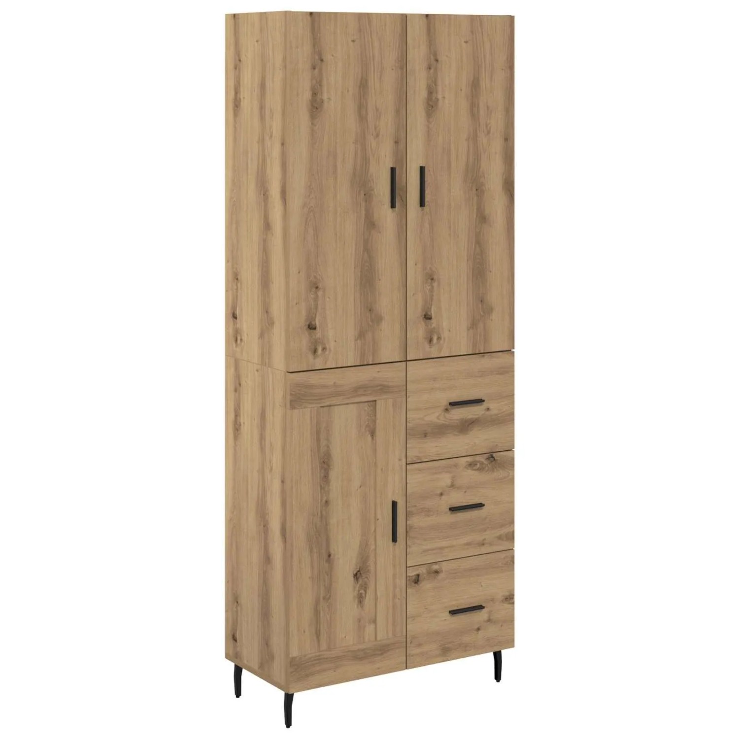 vidaXL Highboard 2-Tlg Artisan-Eiche Engineered Wood und Glas 3415934 günstig online kaufen