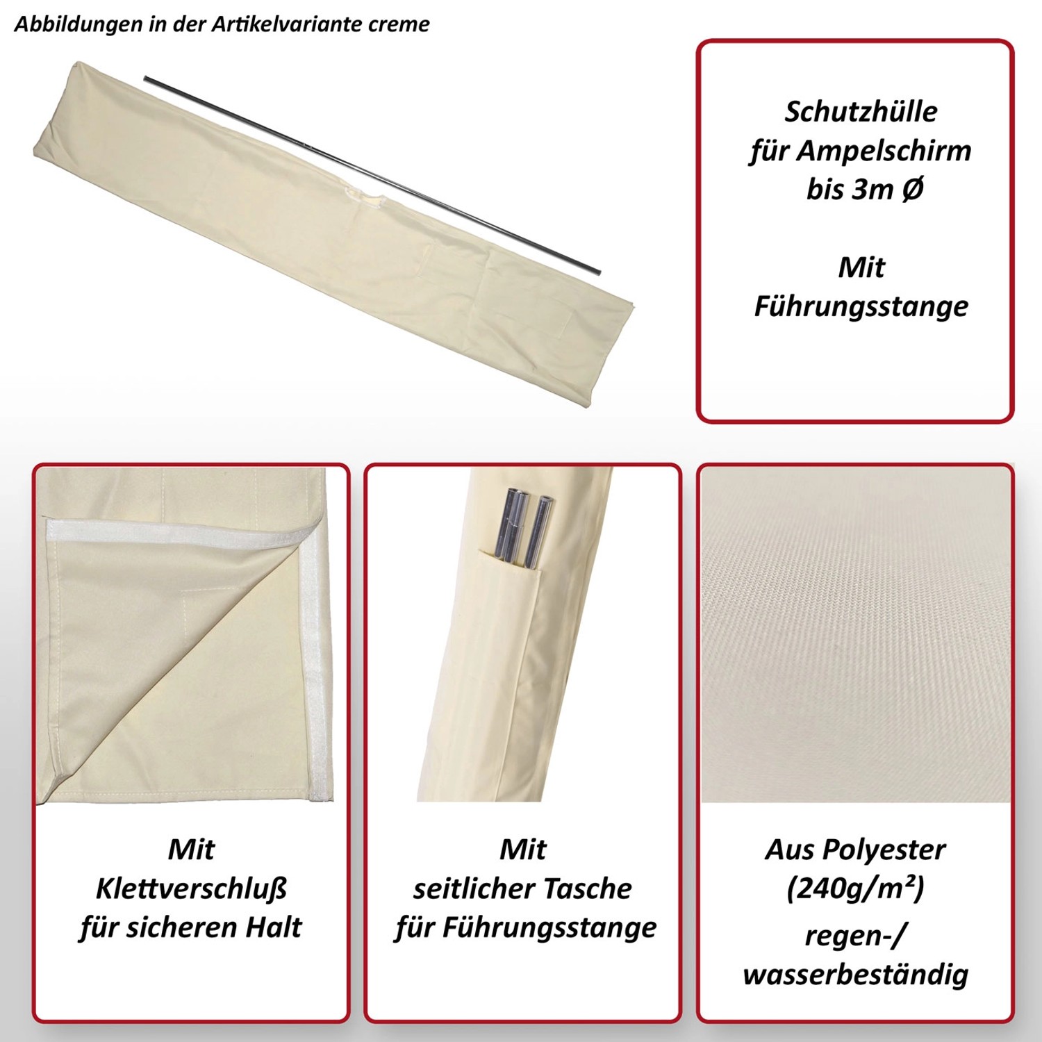 MCW Schutzhülle Sonnenschirme bis 3m Creme kaufen bei OBI