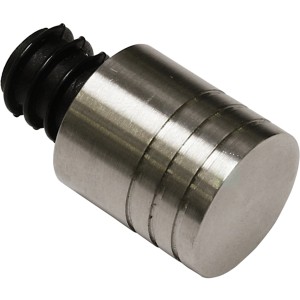 Gardinia Endstück New York Zylinder, Edelstahloptik, für 12 mm Stangen.